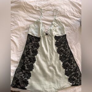 Victoria's Secret Cream and Black Lace Slip
